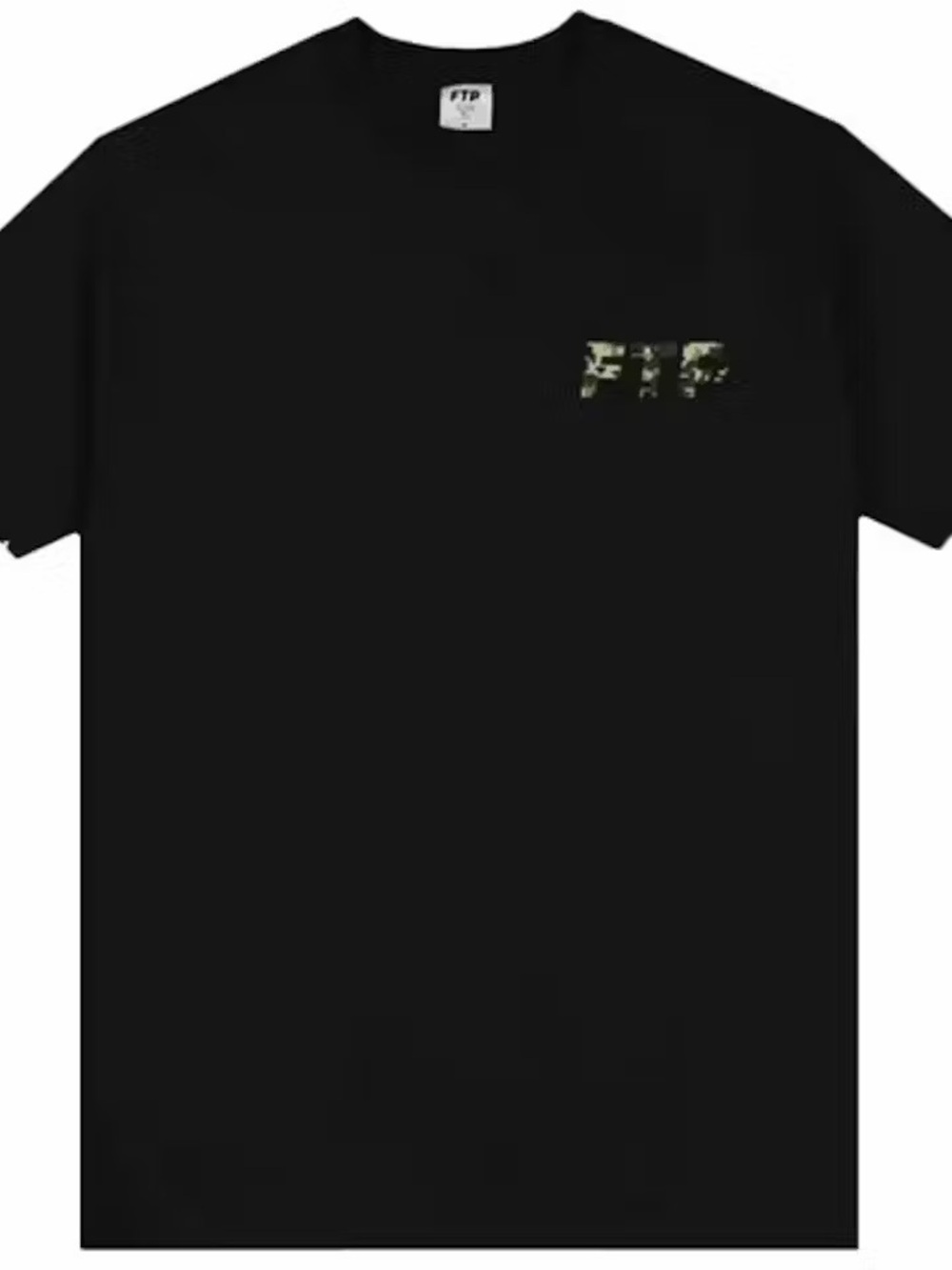 FTP Black Tee with Camo Chest Logo